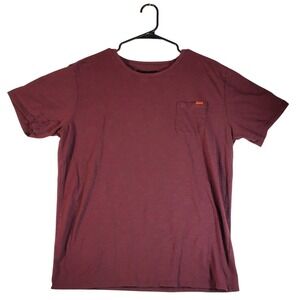 JEAN.PASCALE Mens XL Pocket Tee Shirt Burgundy Short Sleeve Casual Comfort